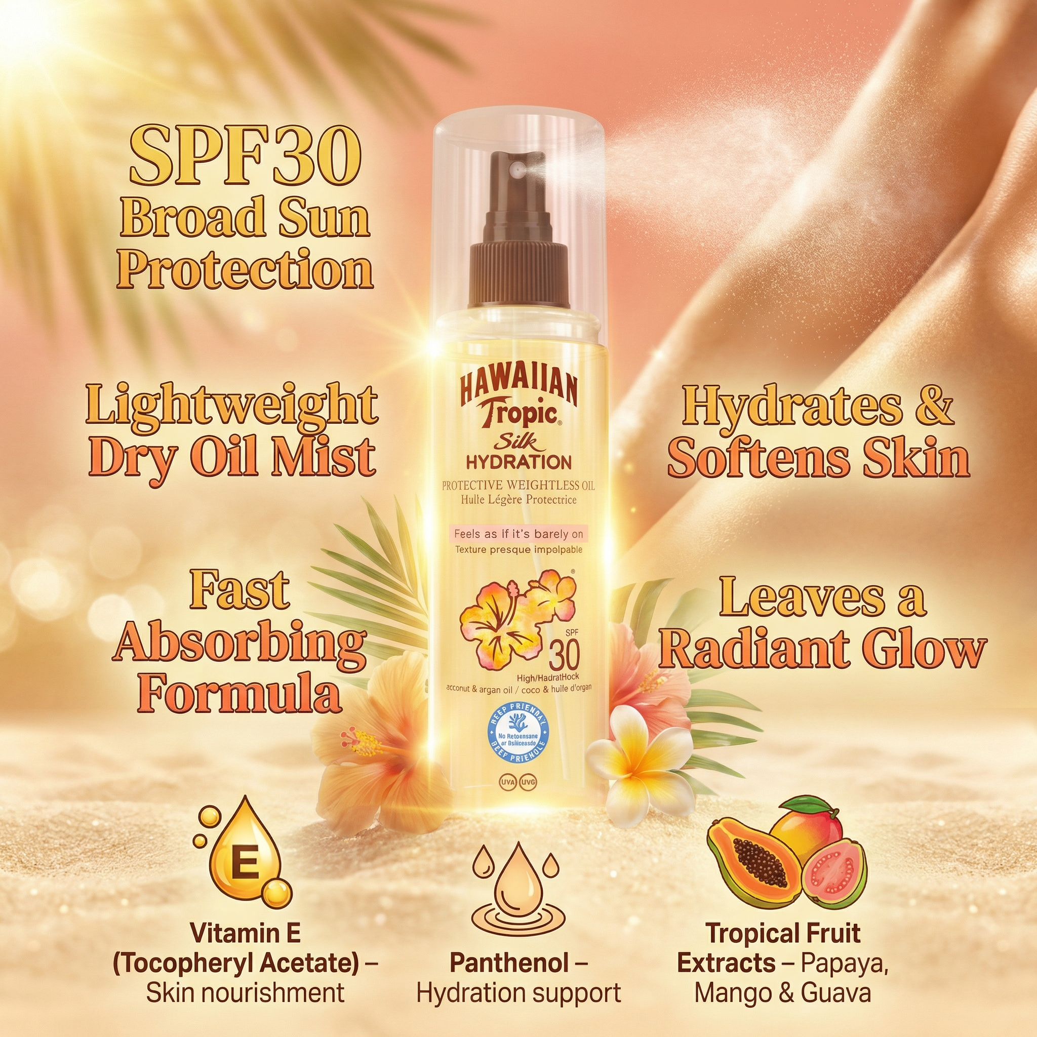 Hawaiian Tropic Silk Hydration Weightless Dry Oil Mist SPF 30 150ml