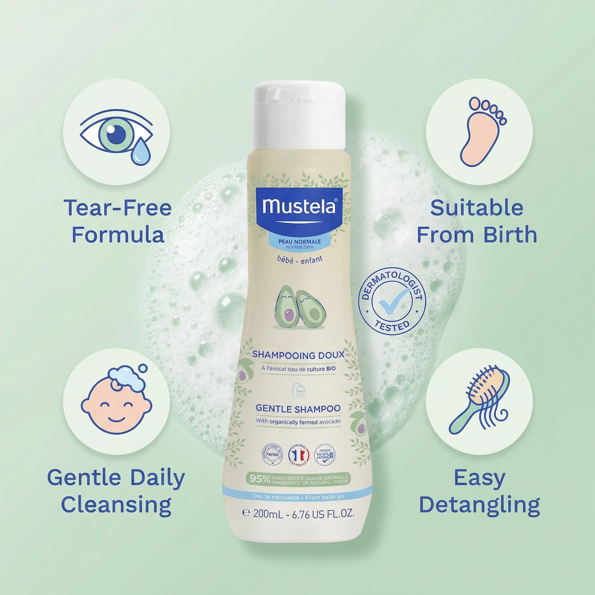 Mustela gentle shampoo 200ml