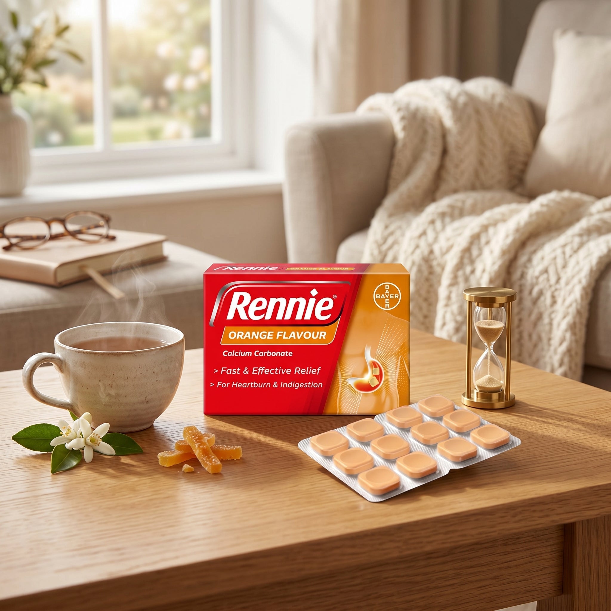Rennie Orange Heartburn & Indigestion Tablets 500mg 36 Chewable Tablets