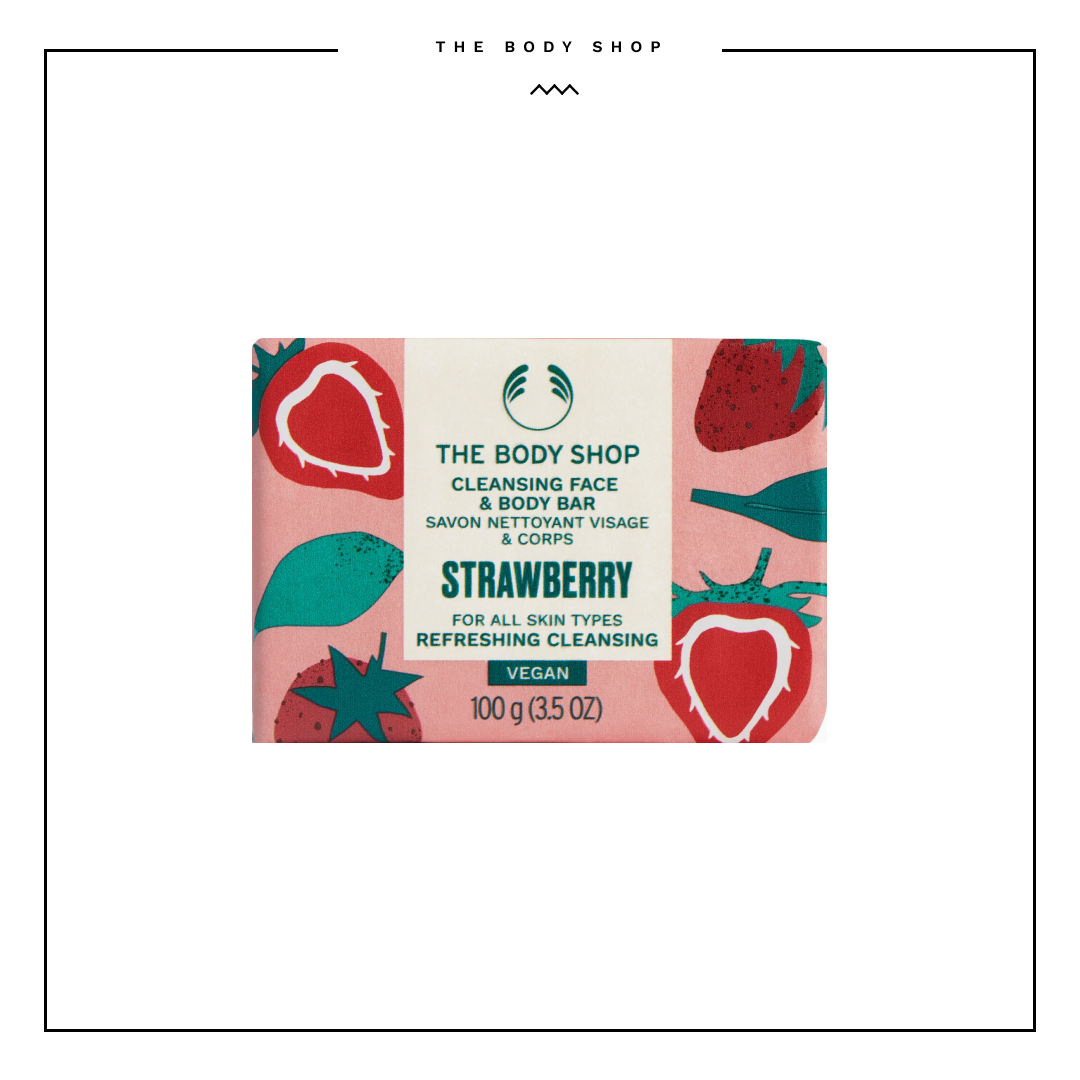 The Body Shop Strawberry Cleansing Face and Body Bar 100g