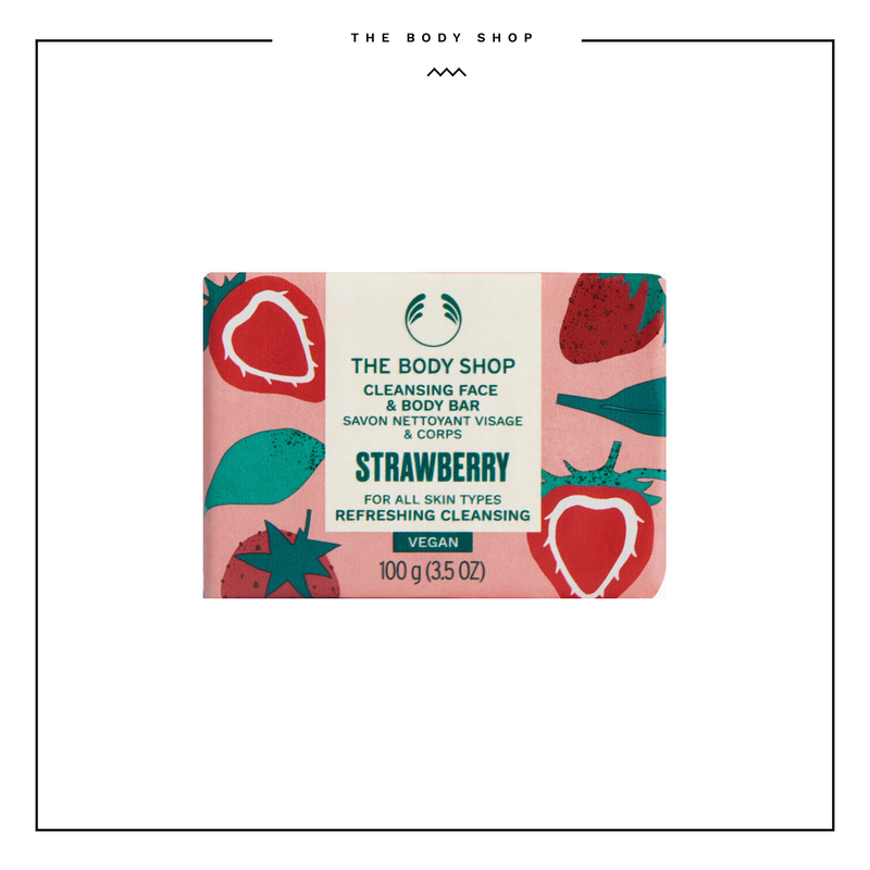 The Body Shop Strawberry Cleansing Face and Body Bar 100g