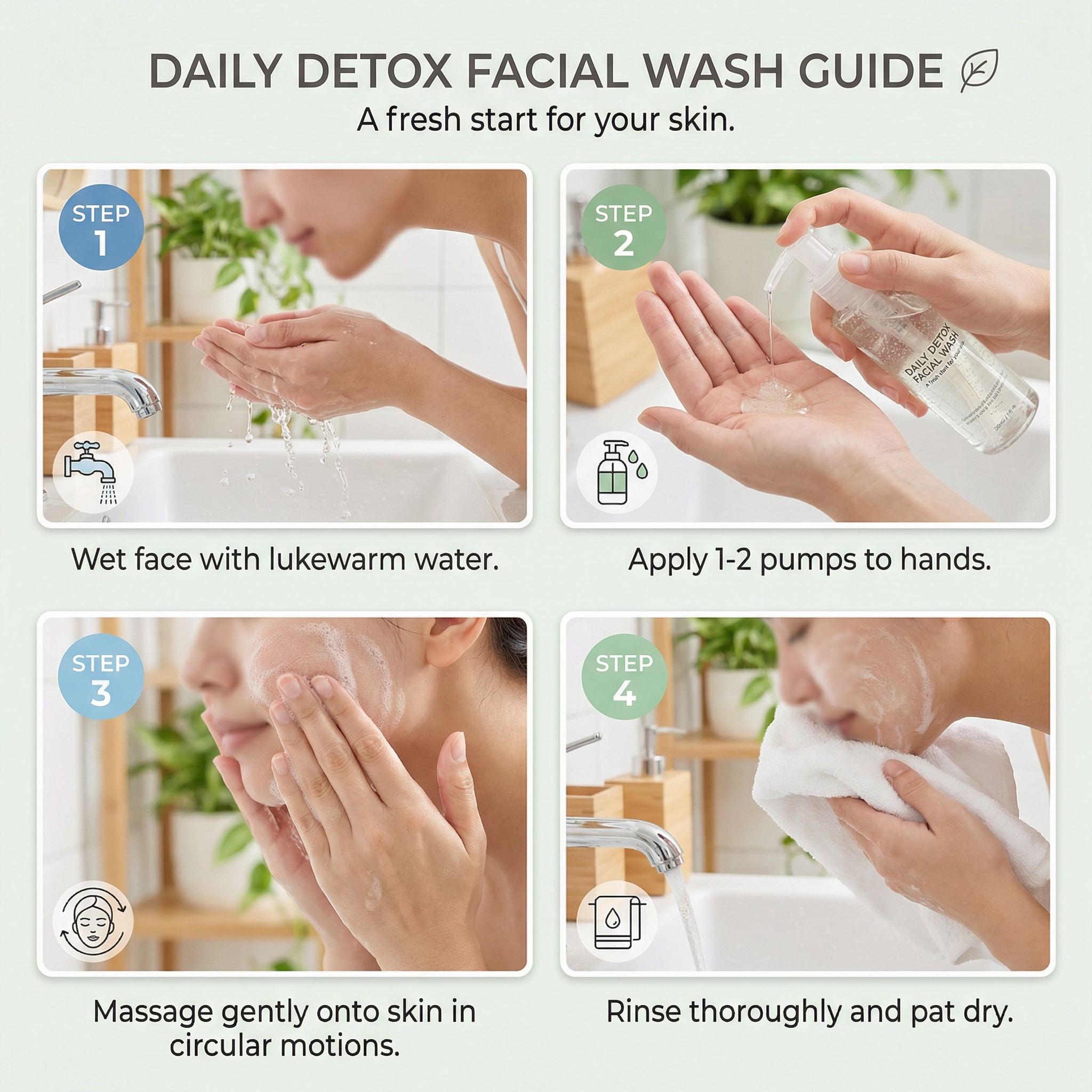 Daily Detox Facial Wash with Aloe Vera and Moringa Peptides