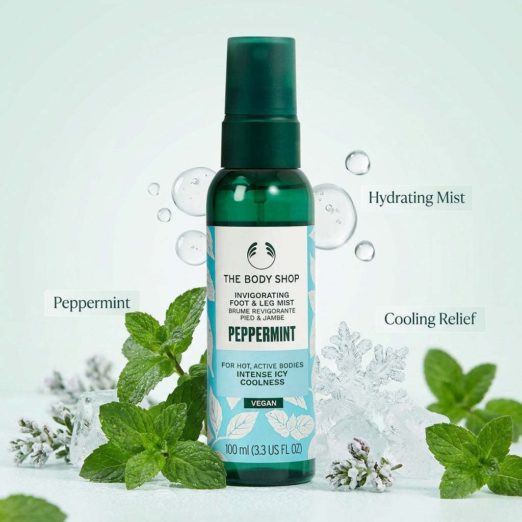 The Body Shop Peppermint Invigorating Foot & Leg Mist Intense Icy Coolness 100ml