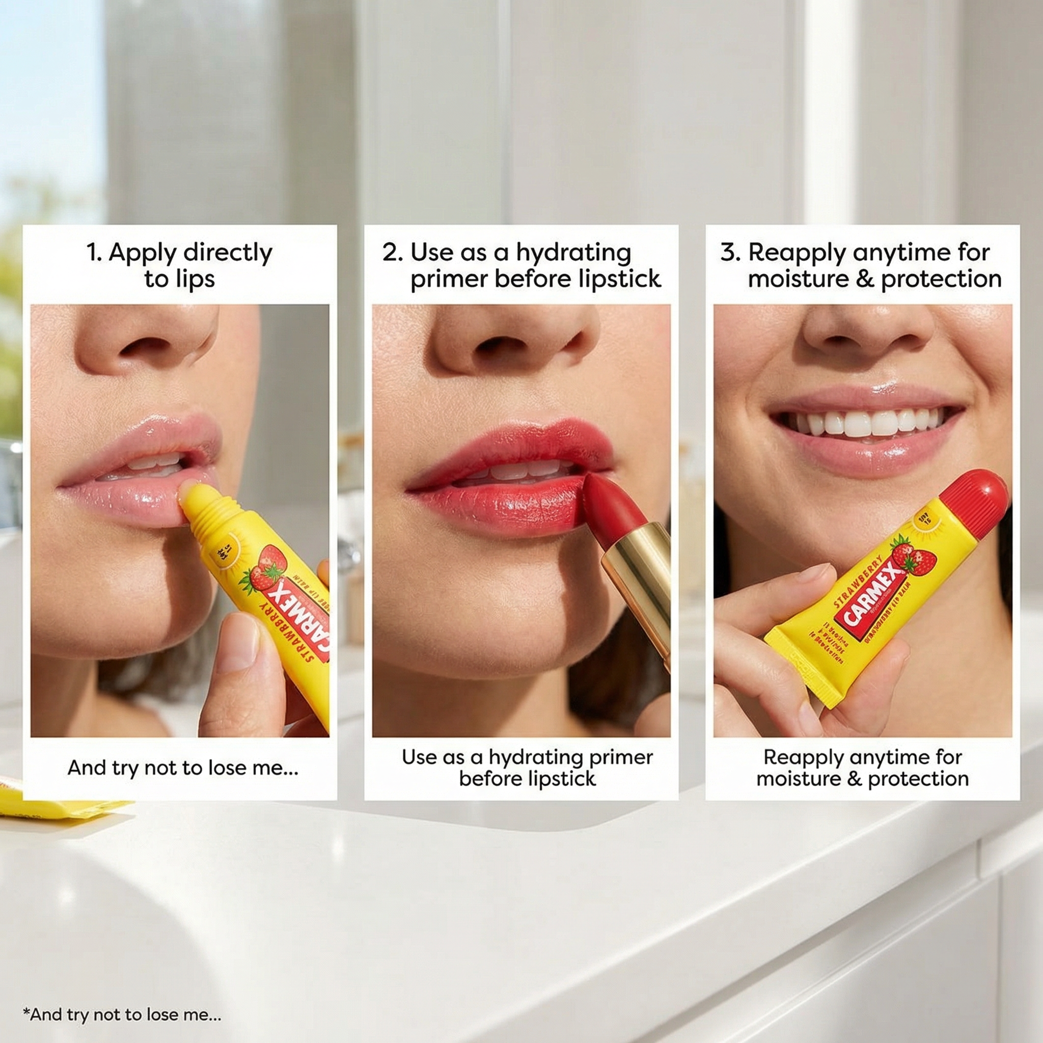 Carmex strawberry lip balm tube 10g