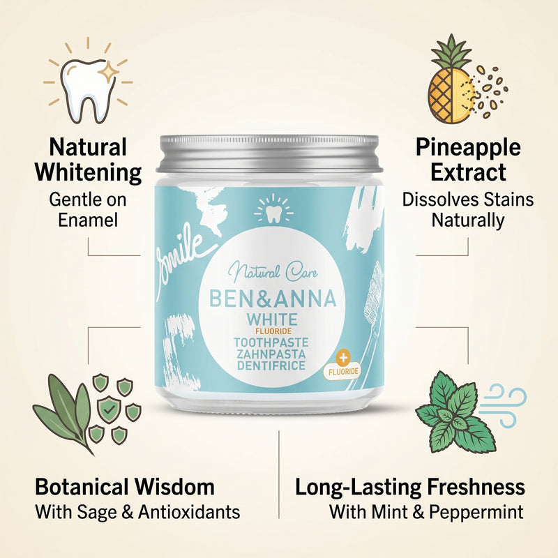 Ben & Anna Toothpaste White (with Fluoride) 100ml