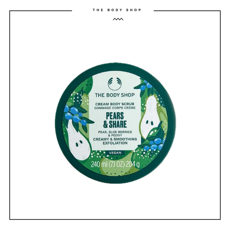 The Body Shop Pears & Share Cream Body Scrub Creamy & Smoothing Exfoliation 240ml