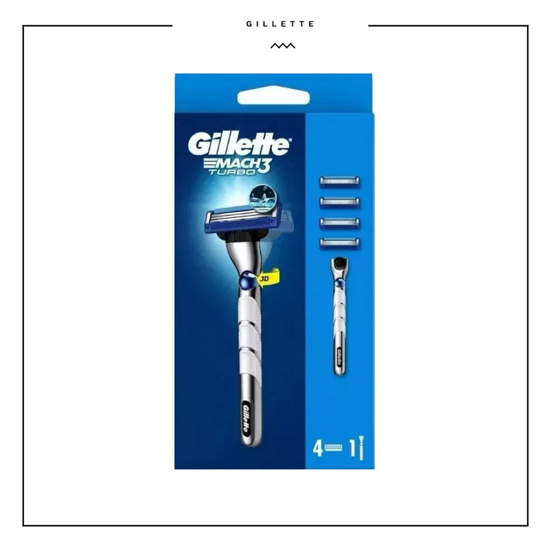 Gillette Mach3 Turbo 3D Razor with 4 blades