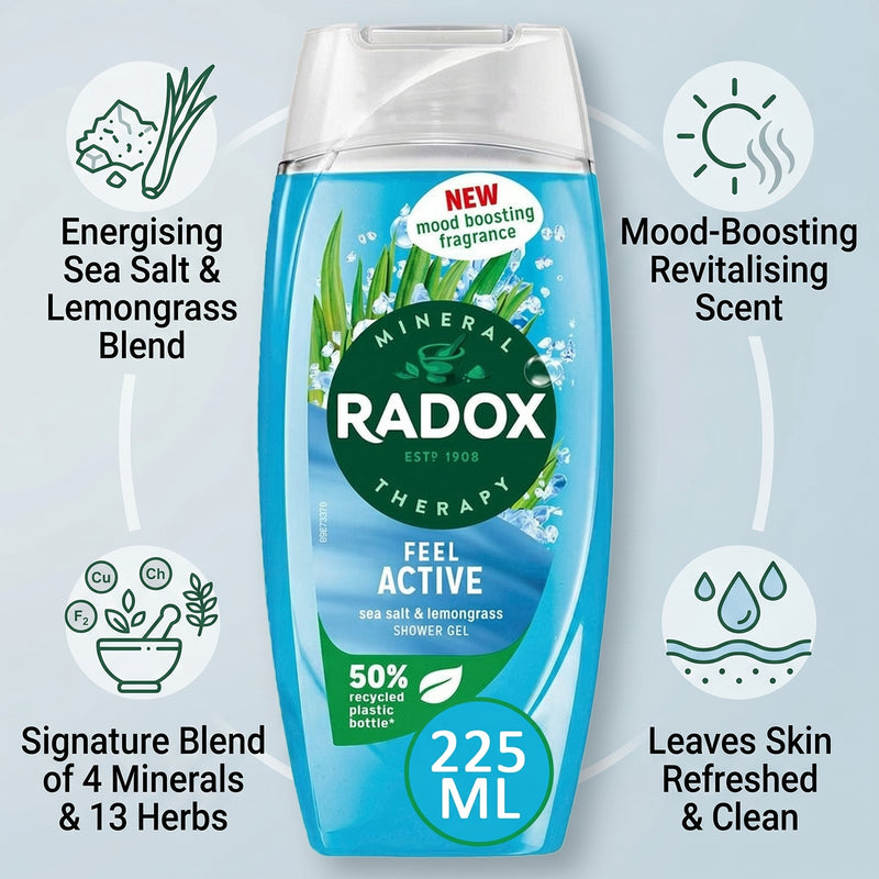 Radox Shower Gel 225ml Feel Active