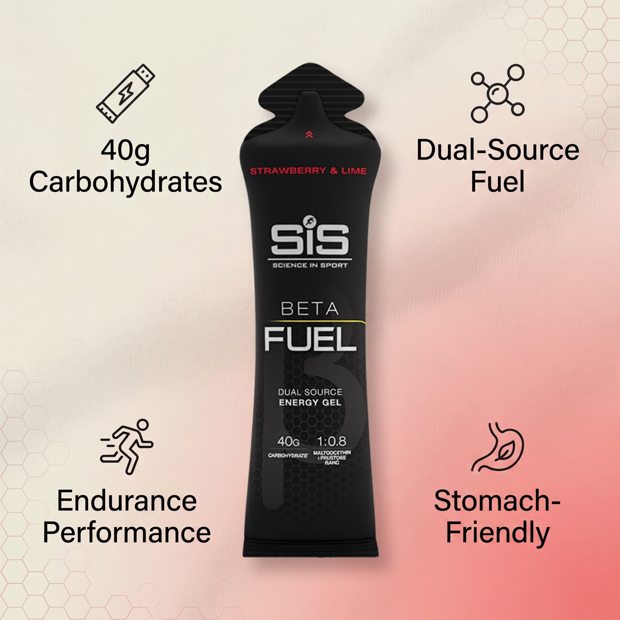 Science In Sport Beta Fuel Strawberry & Lime Energy Gel 40g