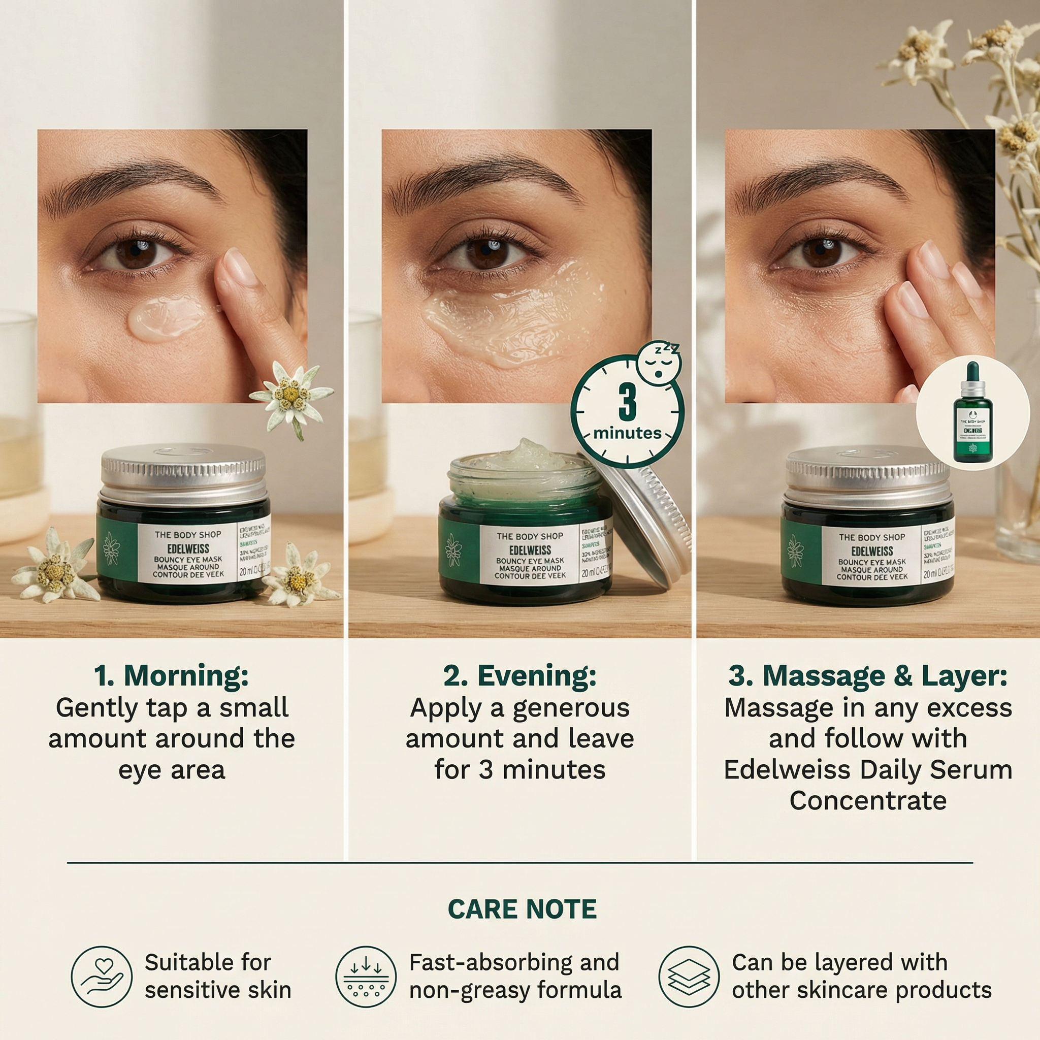 The Body Shop Edelweiss Bouncy Eye Mask 20ml
