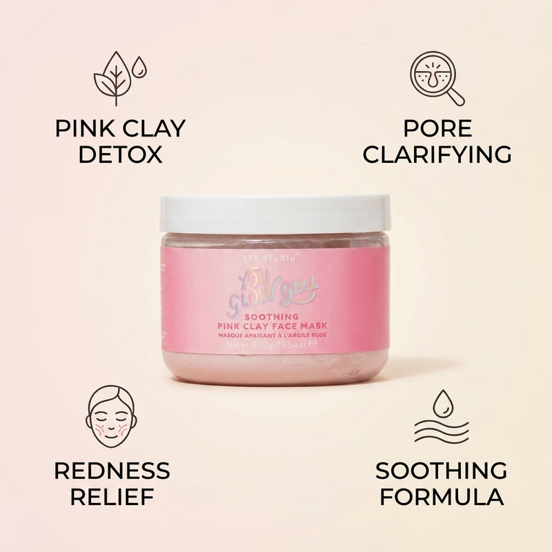 Yes Studio You Glow Girl Fragrance Soothing Pink Clay Face Mask 300g