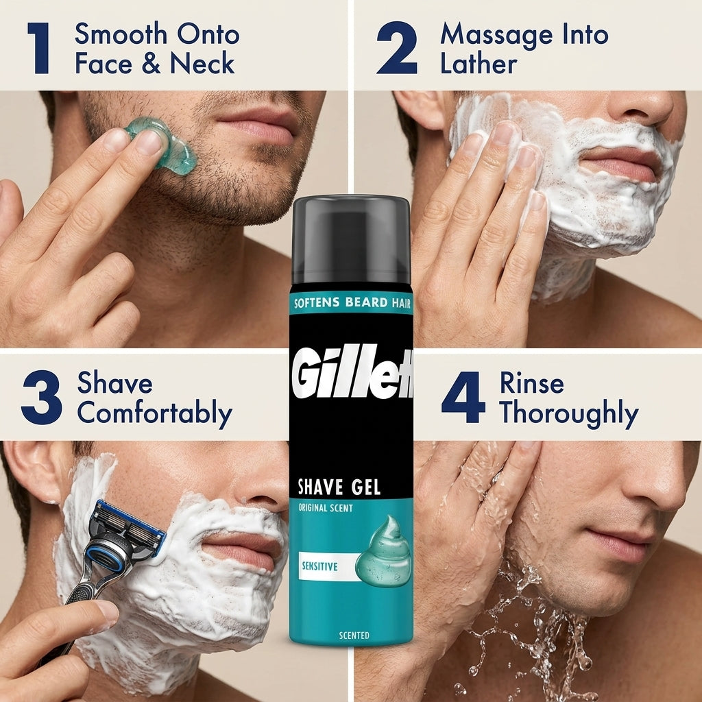 Gillette Classic Shave Gel Sensitive Skin 200ml