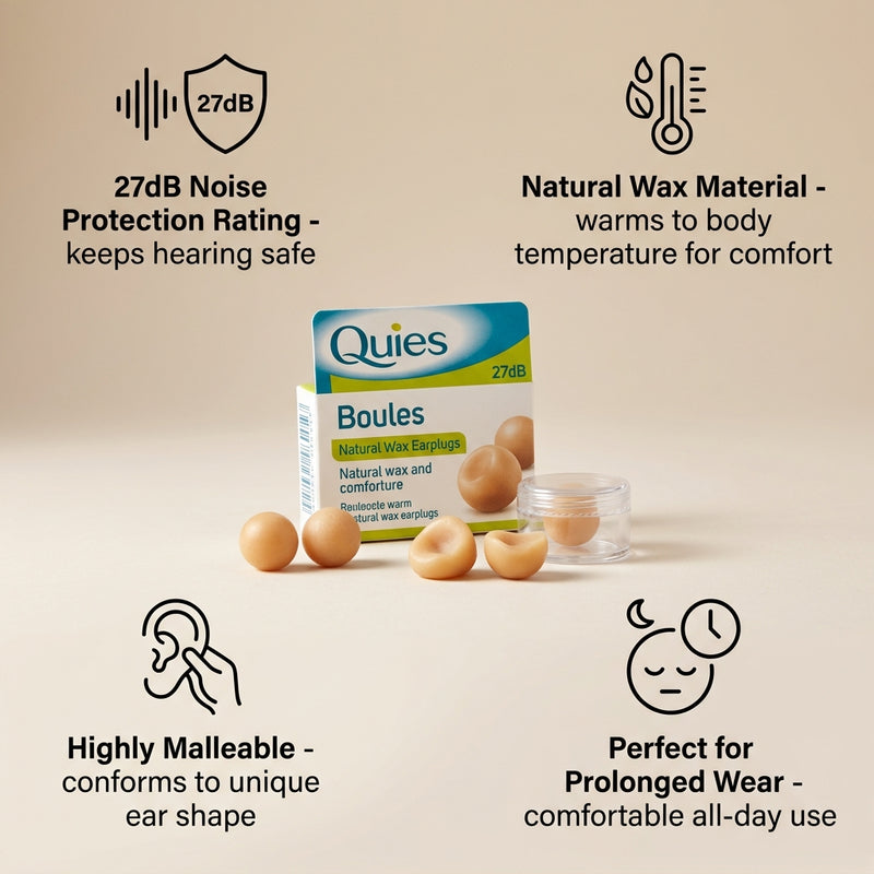 Quies Boules Natural Wax Earplugs