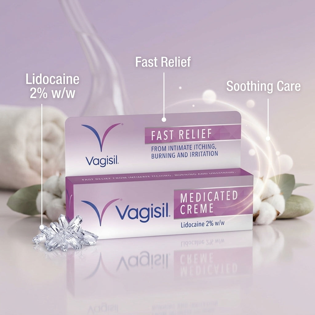 Vagisil Medicated Cream Fast Relief From Feminine Itching 30g