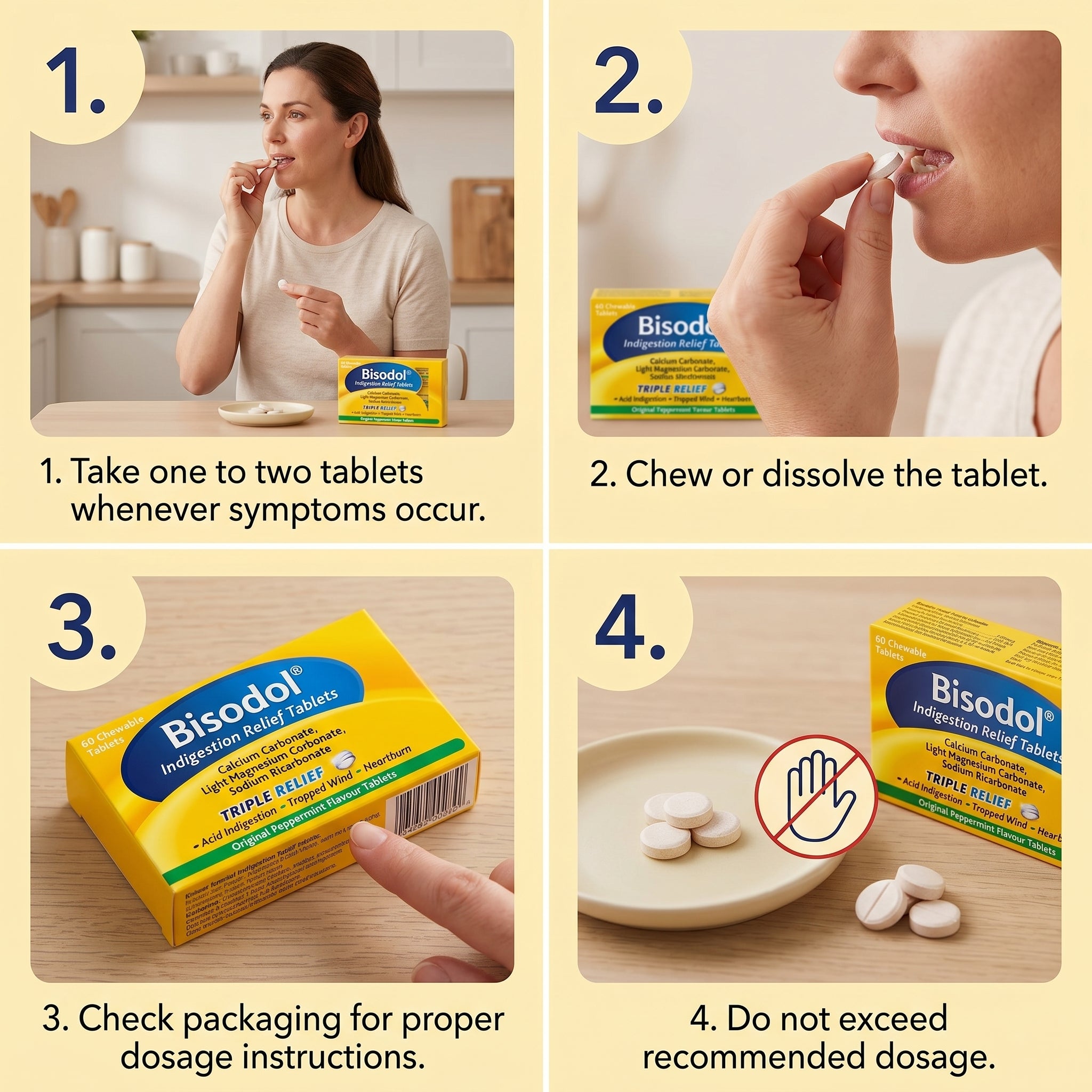 BISODOL INDIGESTION RELIEF TABLETS 60tabs