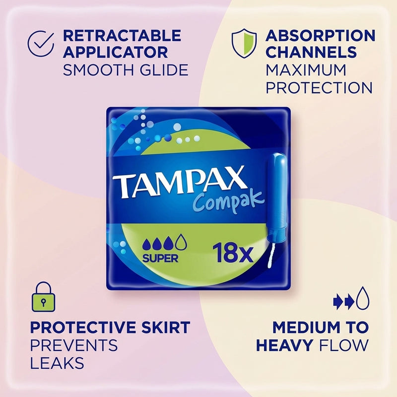 Tampax Compak Super Tampons 18pack