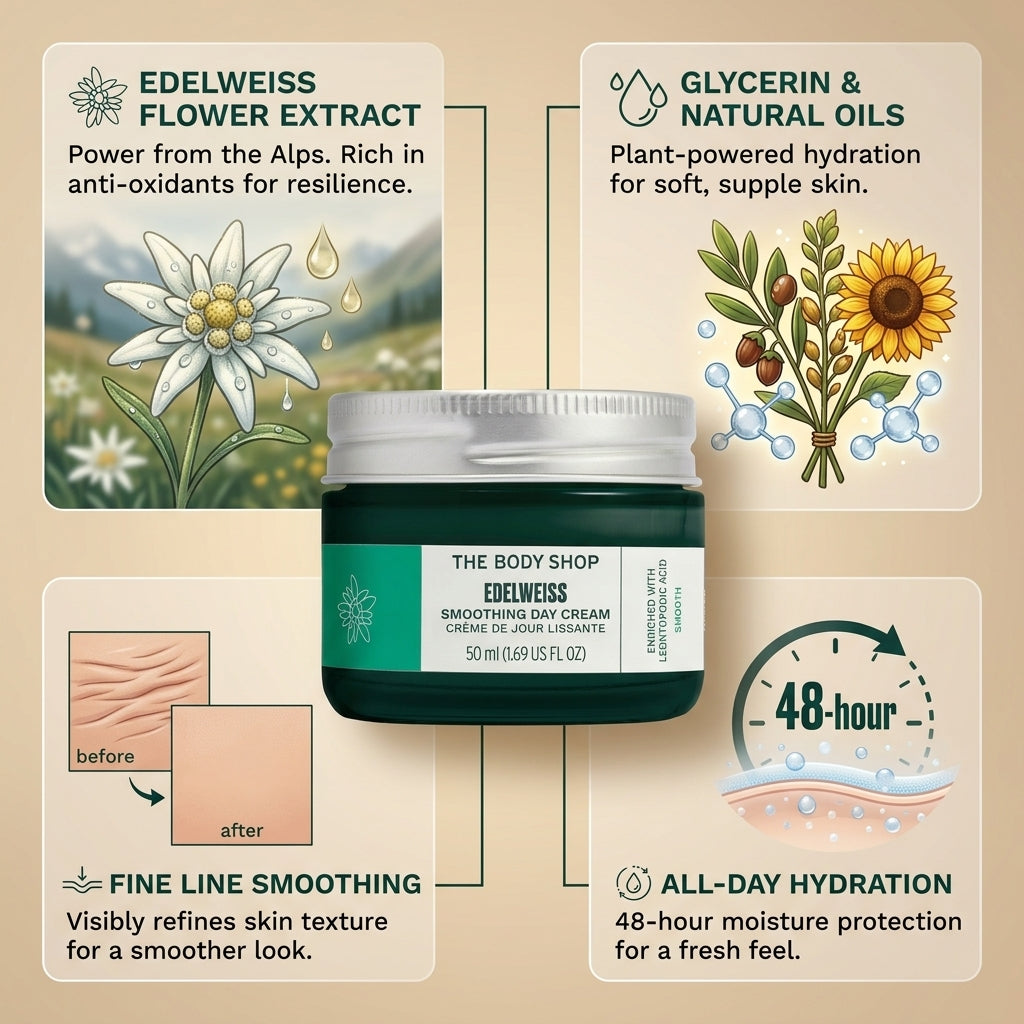 The Body Shop EdelWeiss Smoothing Day Cream 50ml