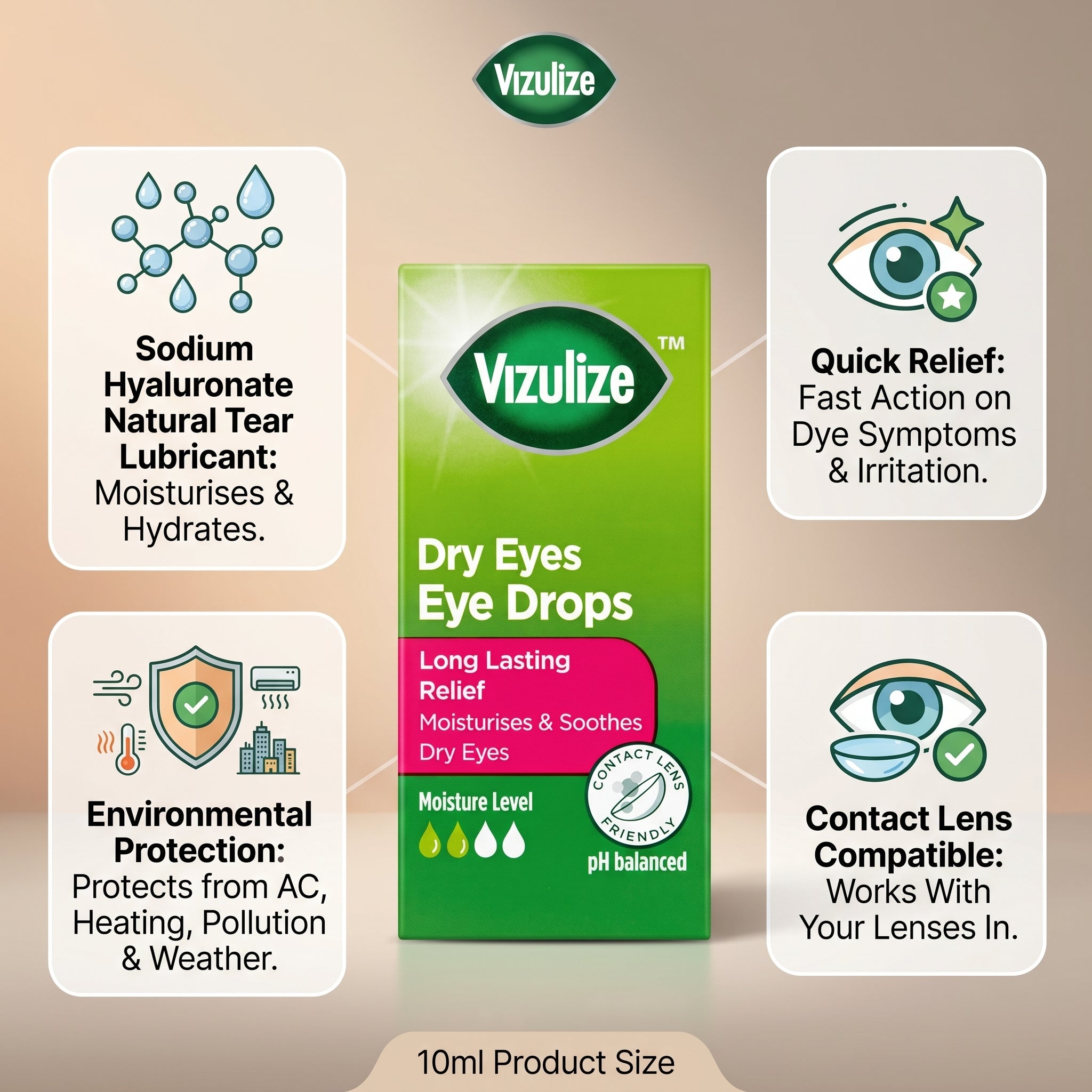 Vizulize Dry Eyes Eye Drops 10ml