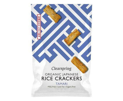 Clearspring Japanese Tamari Rice Crackers - Org [50g] Clearspring