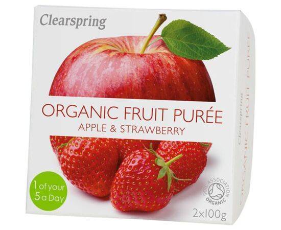 Clearspring Apple & Strawberry Fruit Puree [100g x 2] Clearspring