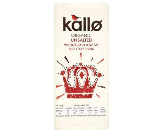 Kallo Thin Rice Cakes NA/Salt Organic [130g] Kallo