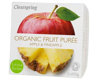 Clearspring Apple & Pineapple Fruit Puree [100g x 2] Clearspring