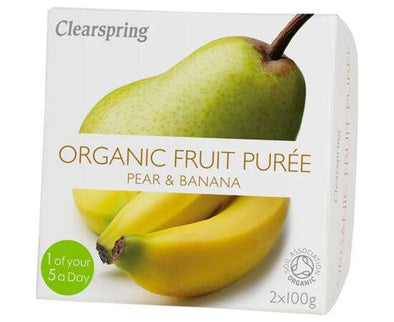 Clearspring Pear & Banana Fruit Puree [100g x 2] Clearspring