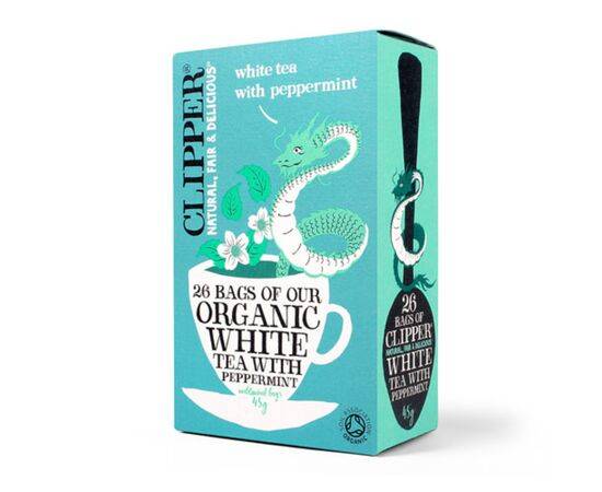 Clipper White Tea & Peppermint - Organic [26 Bags] Clipper