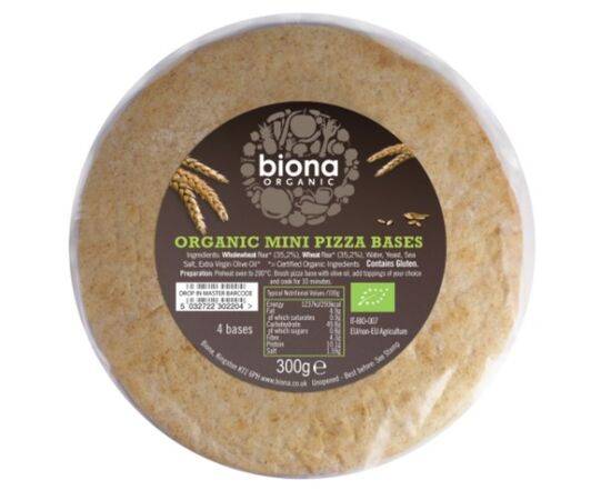 Biona Mini Pizza Bases (4 Pack) [300g] Biona