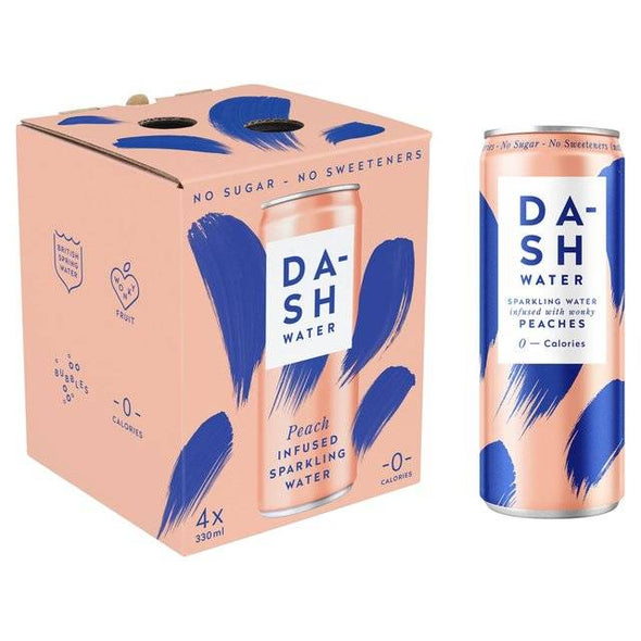 Dash Water Sparkling Peach - Multipack (330mlx4) x 6