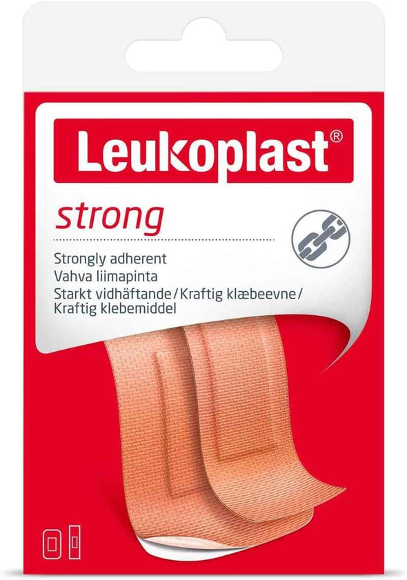 Leukoplast Strong First Aid Plaster Strips - Sterile Breathable Soft Padded Design (20 PCs)