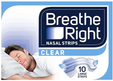 Breathe Right Nasal Strips,  Large, Clear, 10 Strips