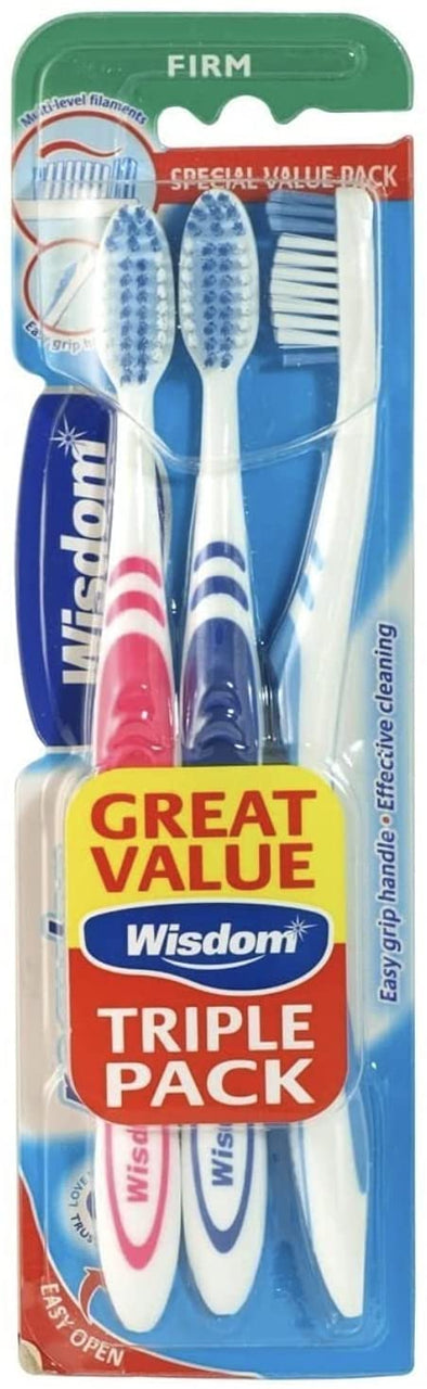 Wisdom Regular Fresh Plus Firm Toothbrushe Triple Pack