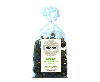 Biona Spelt Spinach Tagliatelle - Artisan Rolled [250g] Biona