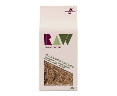 Raw Vibrant/L Flax GarlicHerb Raw Crackers [90g] Raw Health