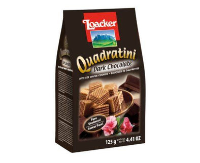 Loacker Dark Chocolate Quad Wafer Biscuits [125g x 12] Loacker