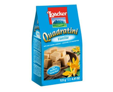 Loacker Vanilla Quadratini Wafer Biscuits [125g x 12] Loacker