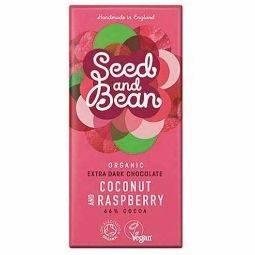 Org Seed & Bean Sao Tome Dark Choc 66% - Coconut Raspberry 85g x 8