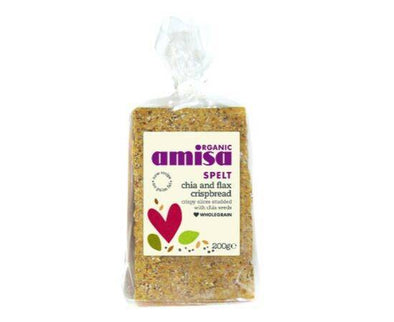 Amisa Spelt Crispbread Chia Seed Flax Omega [200g x 6] Amisa