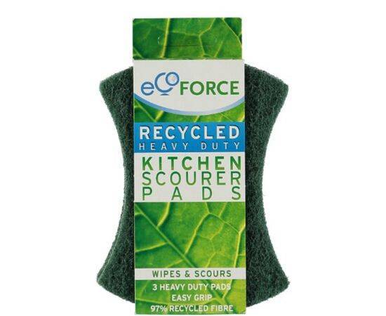 Ecoforce Recycled Heavy Duty Scourers [3 Pack] Ecoforce