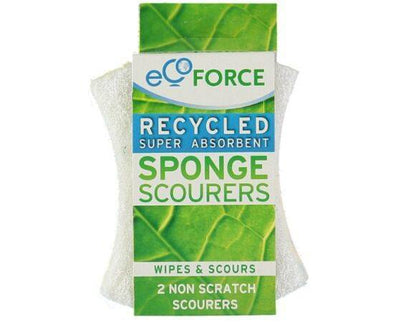 Ecoforce Recy Non ScratchSponge Scourers [2 Pack] Ecoforce
