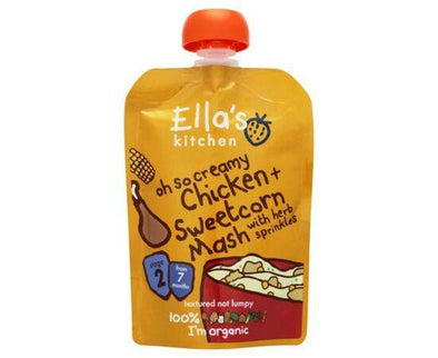 Ellas/K Chicken & Sweetcorn Mash 7m+ [130g x 6] Ellas Kitchen