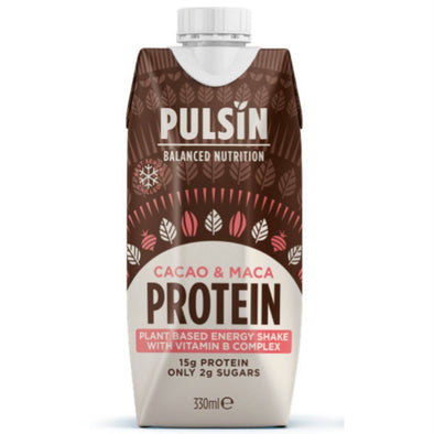 Pulsin Cacao & Maca Ready To Drink Protein Shake 330ml x 12