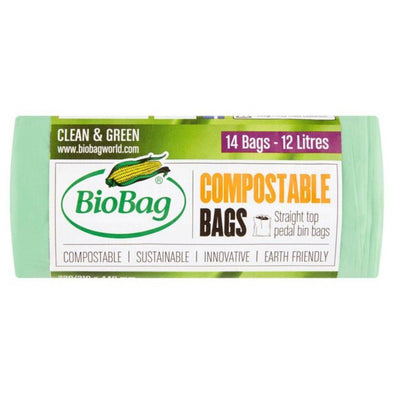 BioBag Compostable 12Ltr Bin Liners 14 Bags
