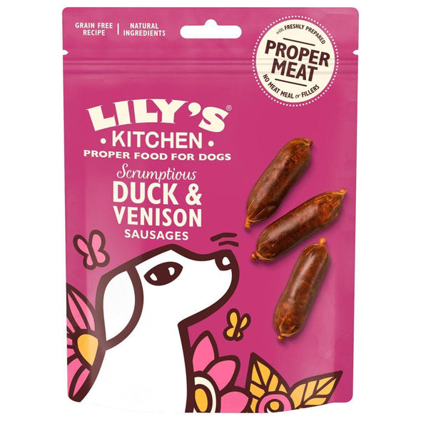 Lilys Kitchen Duck & Venison Sausages For Dogs 70g