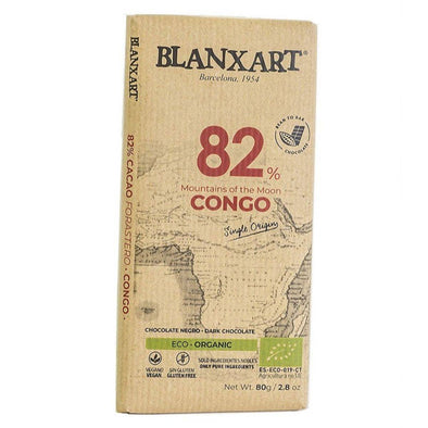 Blanxart Organic 82% Congo Chocolate 80g x 12
