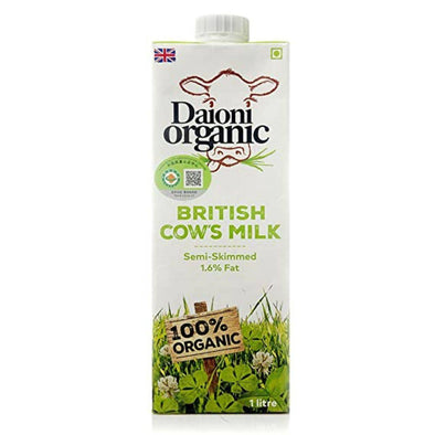 Daioni Semi Skimmed Organic British Milk 1Ltr