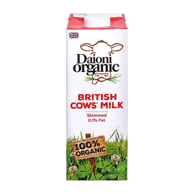 Daioni Skimmed Organic British Milk 1Ltr