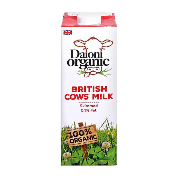 Daioni Skimmed Organic British Milk 1Ltr