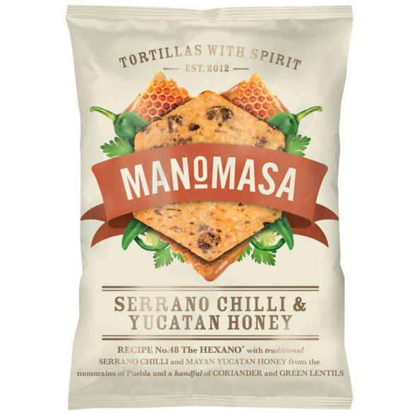 Manomasa Serrano Chilli & Yucatan Tortilla Chips 160g x 12